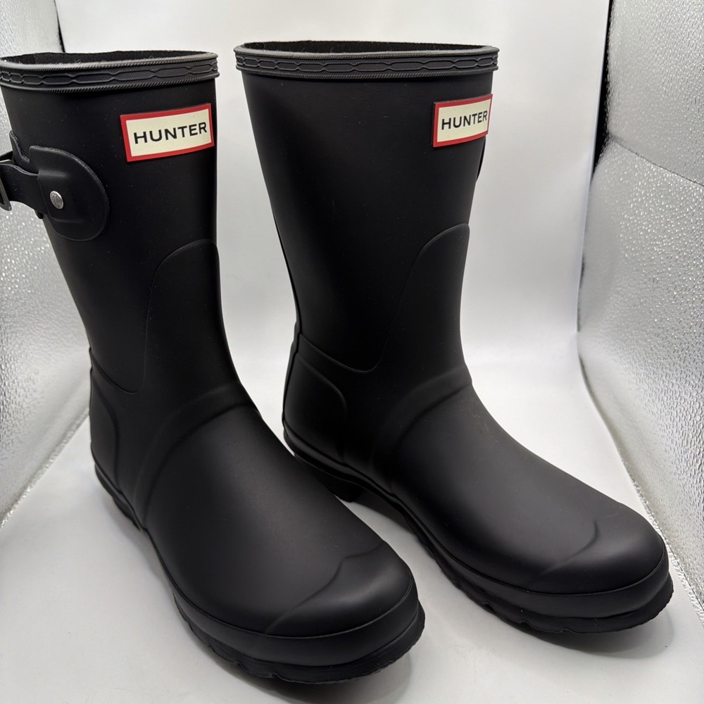 Hunter‎ Women's Original Back Adjustable Short Boots Size 8, WFS1013RMA-BLK